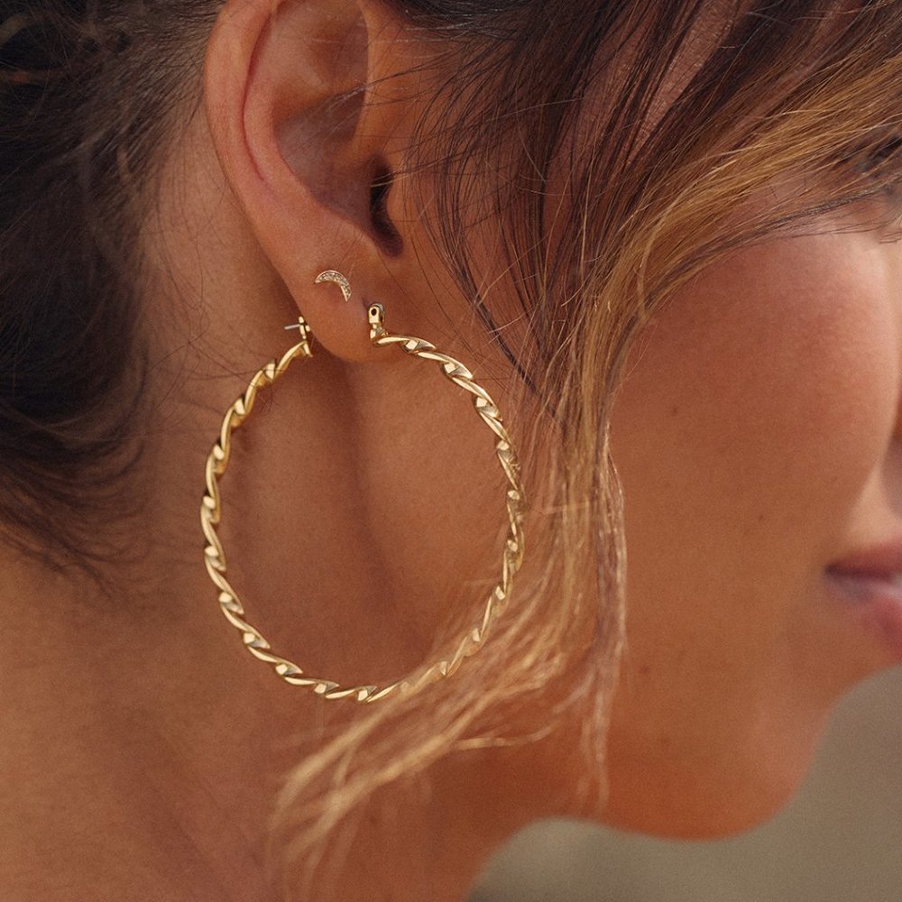 NWT Hanalei Twisted Hoops (Sivan Ayla x Luv AJ Collab)